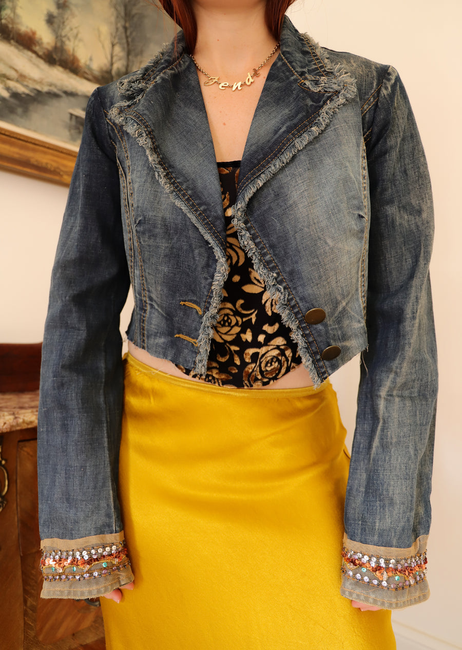 Cropped Denim Veste