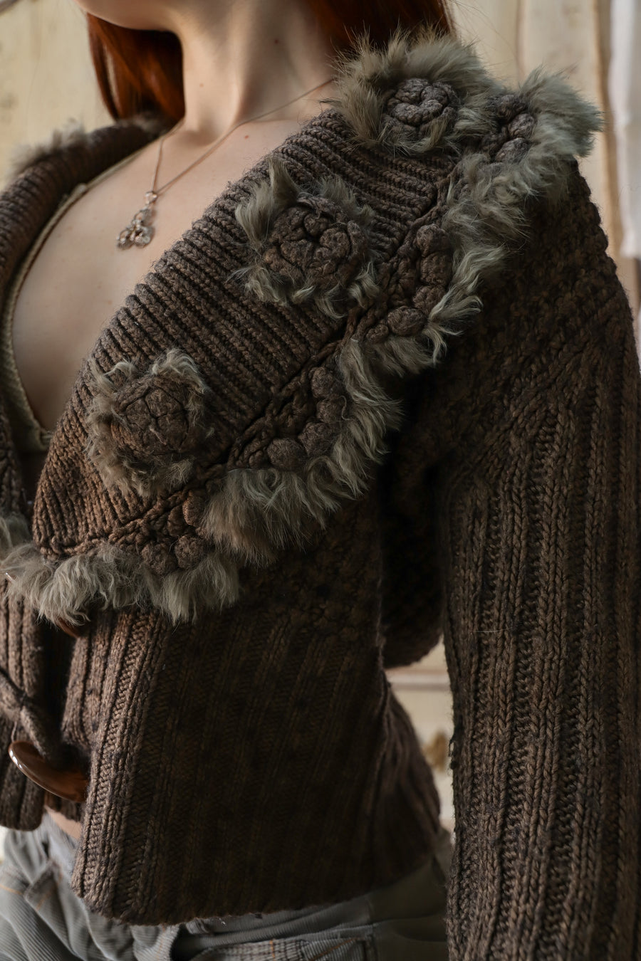 Cardigan fourrure