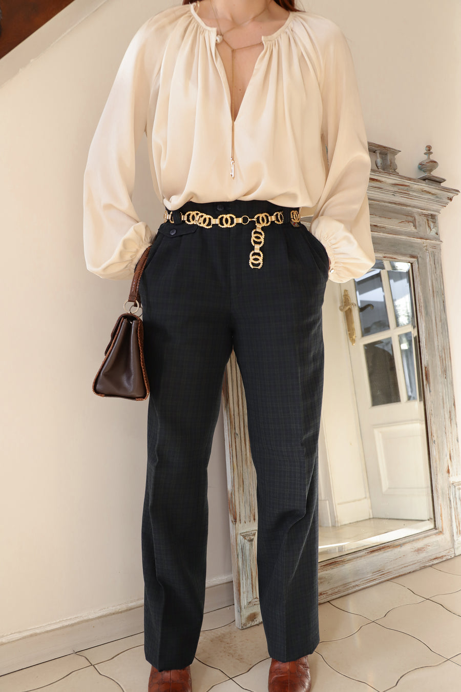 Pantalon laine tartan