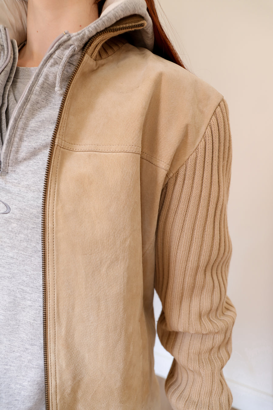 Veste Cuir et mailles
