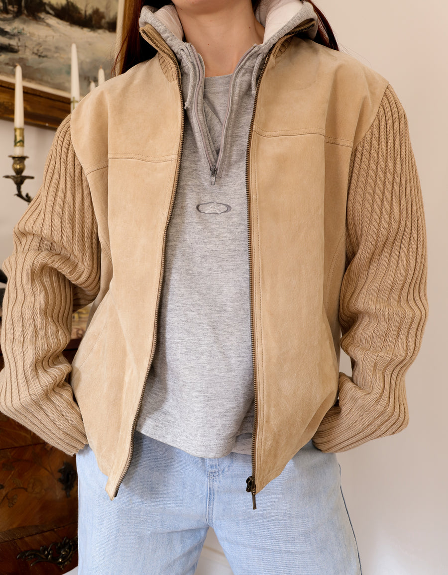 Veste Cuir et mailles