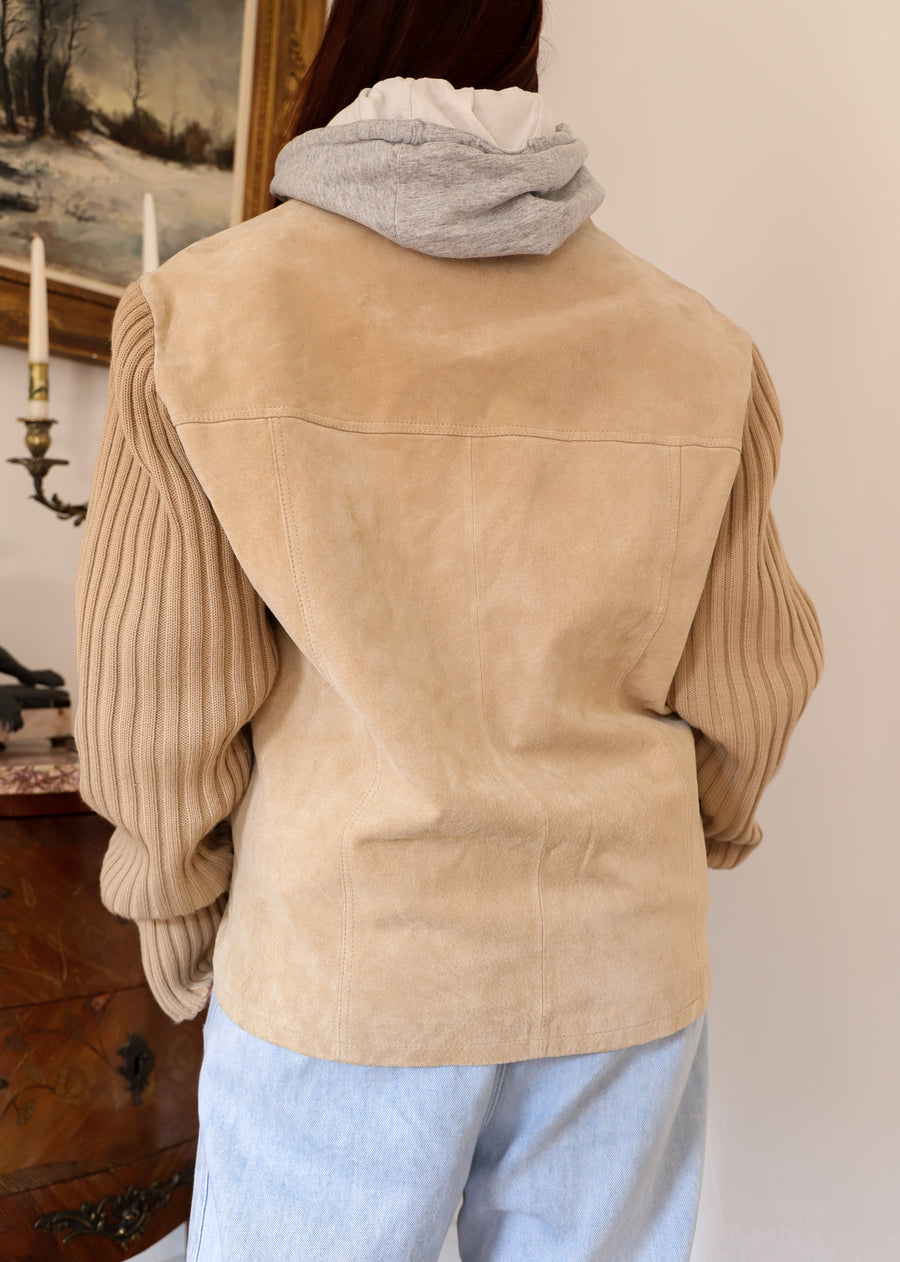Veste Cuir et mailles