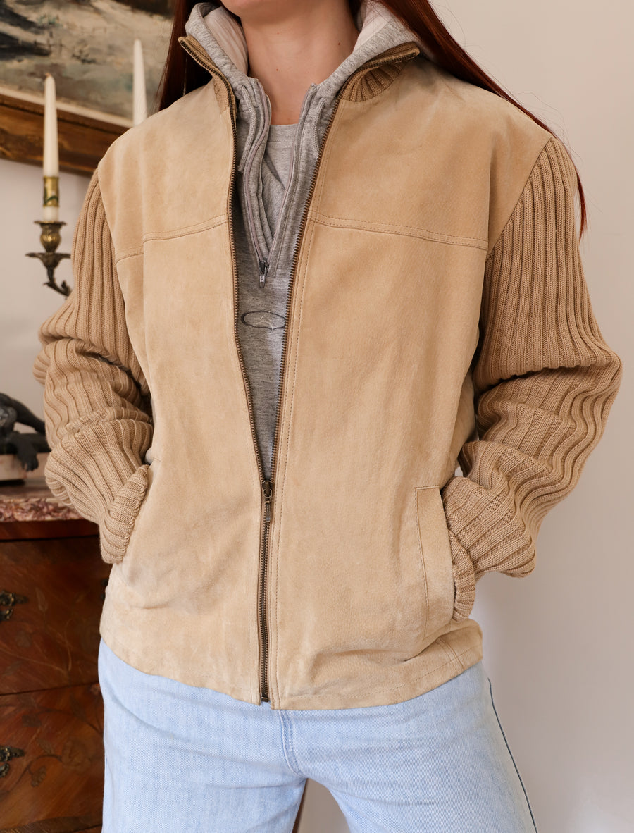 Veste Cuir et mailles