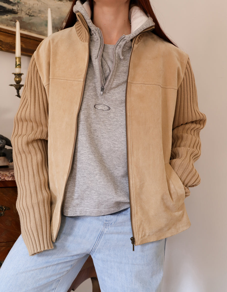 Veste Cuir et mailles