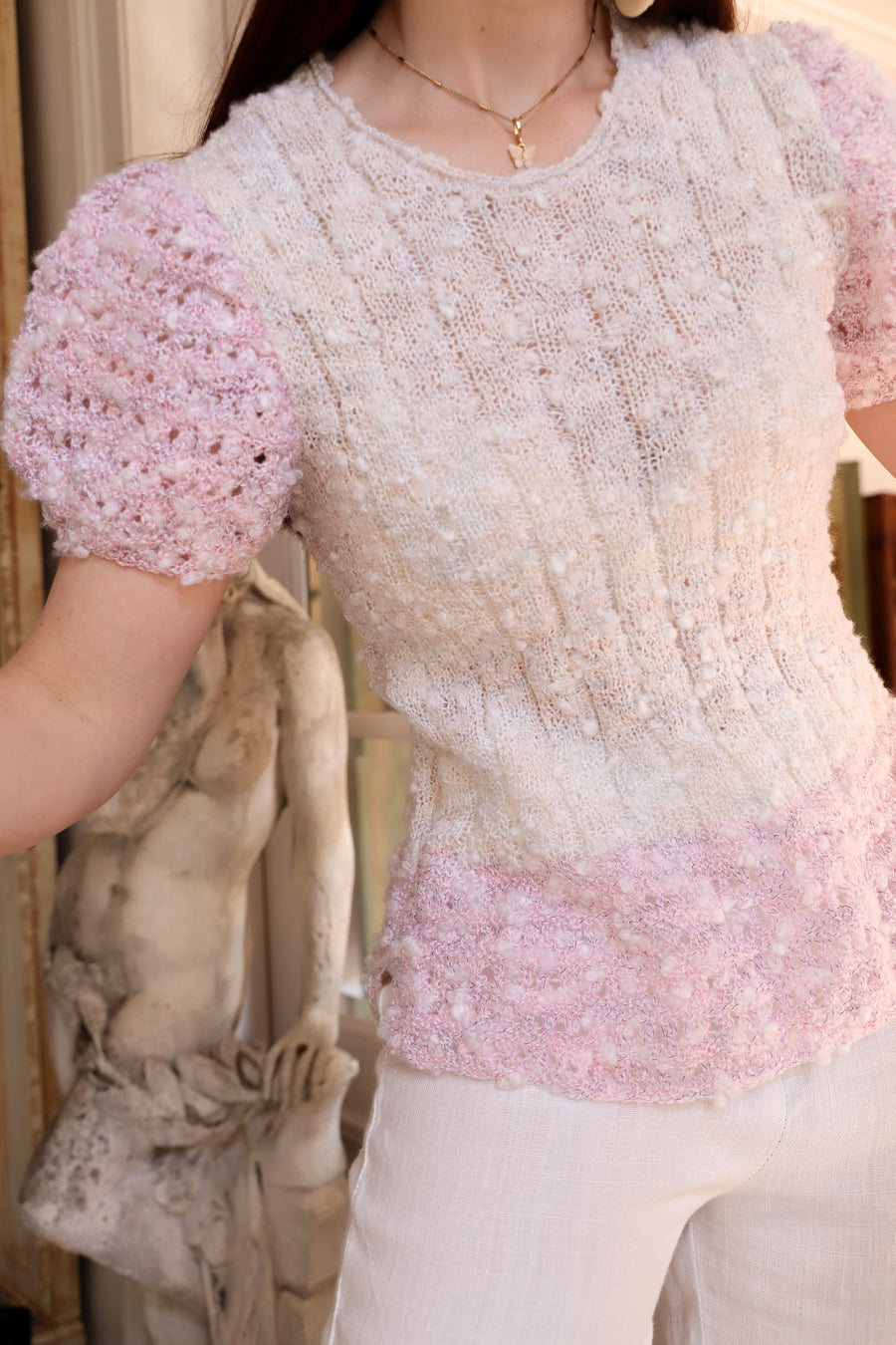 Pull tricoté main