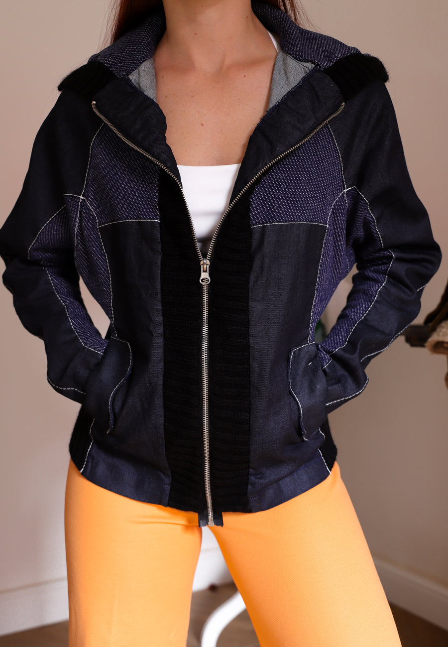 Veste denim patchwork